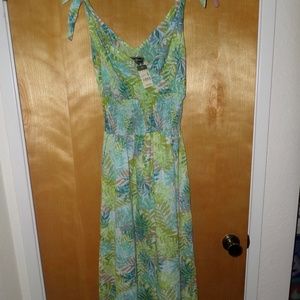 Eddie Bauer Summer Leaf Sundress Dress Sz S NWT